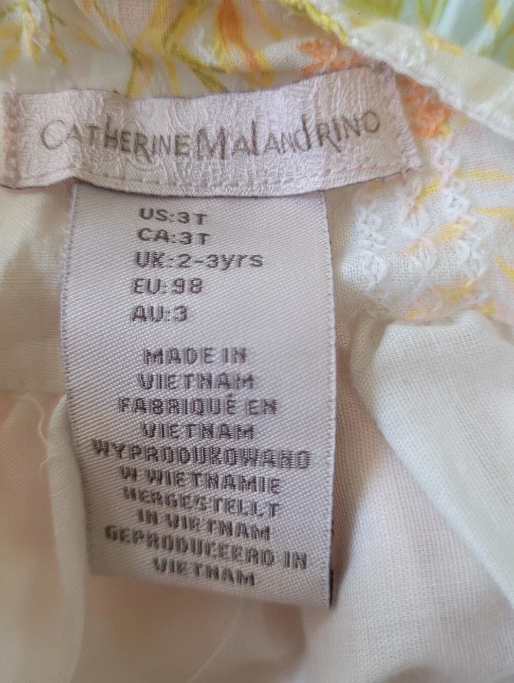 Catherine Malandrino Toddler Girls Dress 3T Tiered Floral Sleeveless Cottagecore